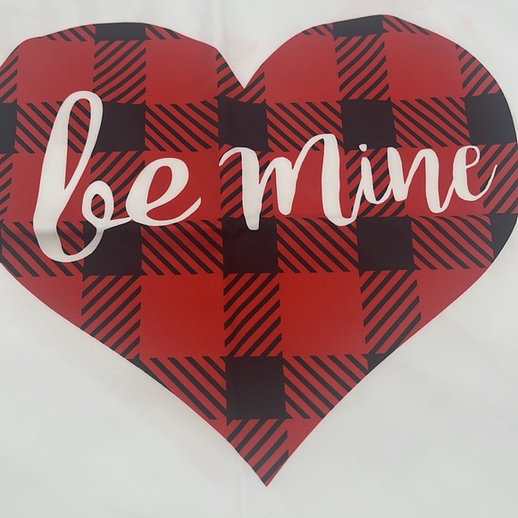 Valentine’s Day Pillow Cover 18 x 18 Be Mine Buffalo Check Heart NEW - Picture 2 of 4